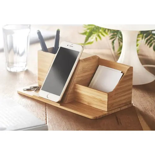 Supporto per telefono con ricarica wireless e organizer da scrivania