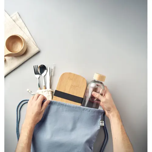 Sacca colorata in cotone biologico con chiusura a coulisse da 140gr 37x41cm