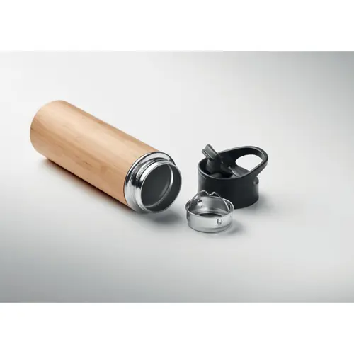 Thermos in acciaio inox e bambù doppio strato isolante 450ml