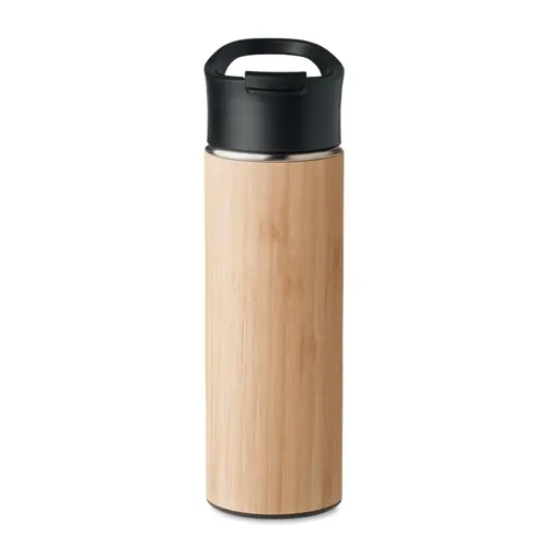 Thermos in acciaio inox e bambù doppio strato isolante 450ml