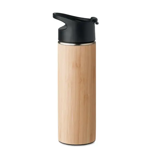 Thermos in acciaio inox e bambù doppio strato isolante 450ml