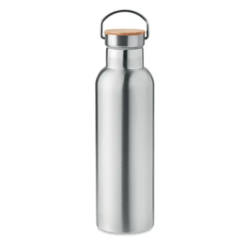 Borraccia termica in acciaio inox doppio strato isolante con tappo in bambù 750ml