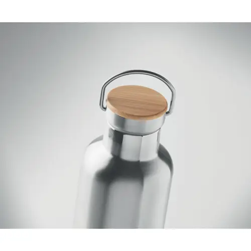 Borraccia termica inox a doppio strato con tappo in bambù da 1L