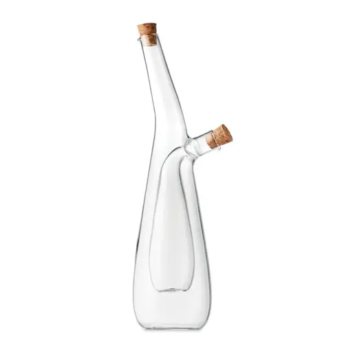 Bottiglia olio e aceto in vetro con tappi in sughero
