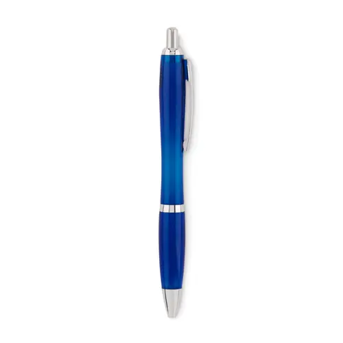 Penna a sfera in RPET disponibile in vari colori con meccanismo a scatto e refill blu