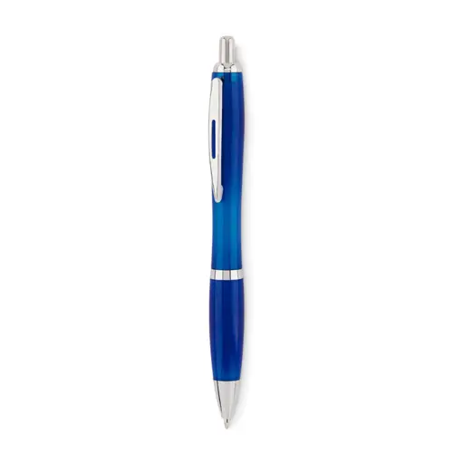 Penna a sfera in RPET disponibile in vari colori con meccanismo a scatto e refill blu