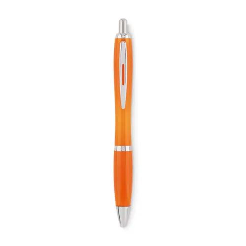 Penna a sfera in RPET disponibile in vari colori con meccanismo a scatto e refill blu