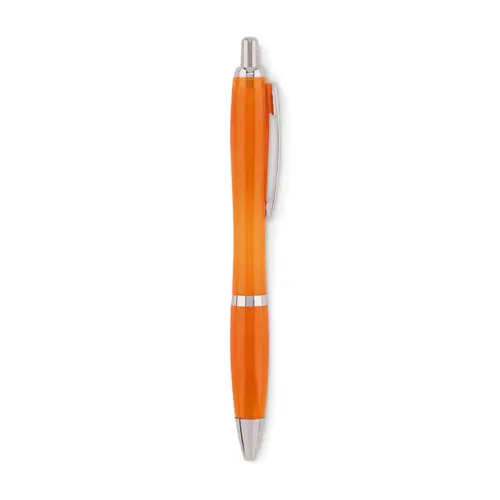 Penna a sfera in RPET disponibile in vari colori con meccanismo a scatto e refill blu