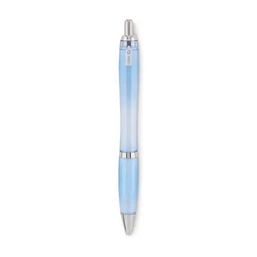 Penna a sfera in RPET disponibile in vari colori con meccanismo a scatto e refill blu