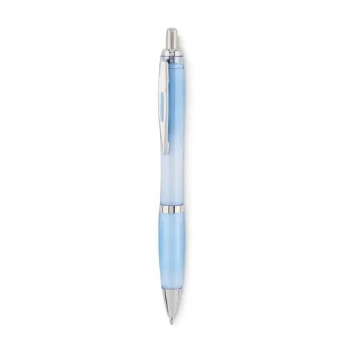 Penna a sfera in RPET disponibile in vari colori con meccanismo a scatto e refill blu