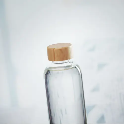 Bottiglia in vetro 650ml e coperchio in bambù