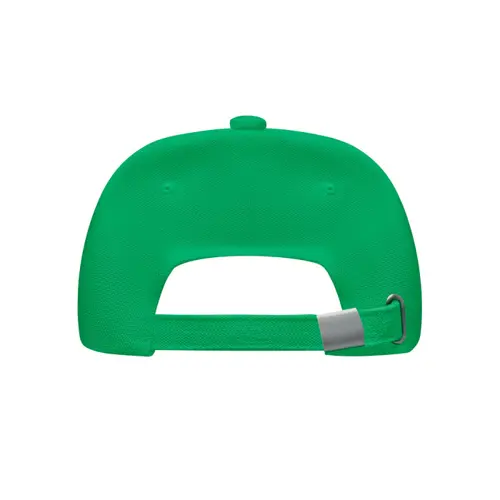 Cappello da baseball in cotone organico spazzolato con 5 pannelli e fibbia regolabile in metallo da 250gr