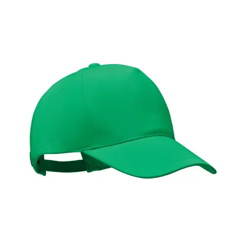 Cappello da baseball in cotone organico spazzolato con 5 pannelli e fibbia regolabile in metallo da 250gr