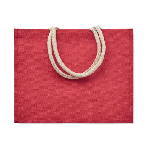 Shopper in juta laminata colorata con manici in cotone 43X20X34cm