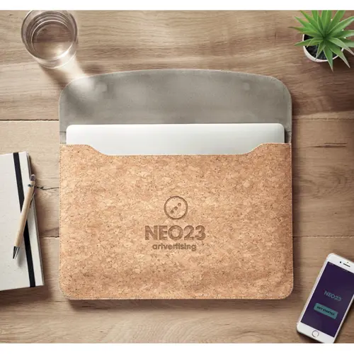 Custodia porta pc da 14" in sughero con chiusura magnetica 37x26cm