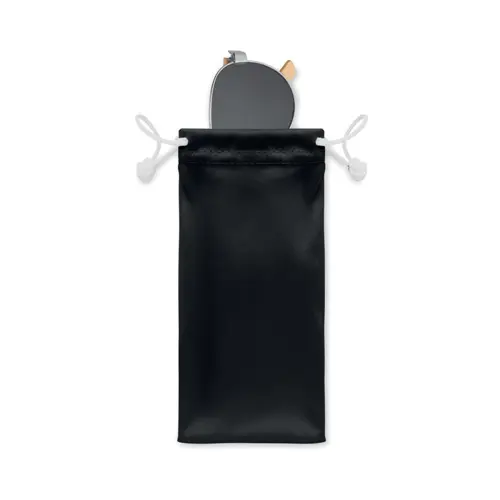 Occhiali da sole con aste in bambù e lenti UV400 colorate e specchiate in astuccio