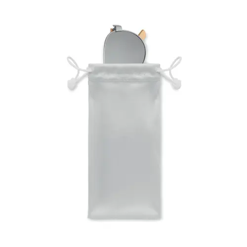 Occhiali da sole con aste in bambù e lenti UV400 colorate e specchiate in astuccio