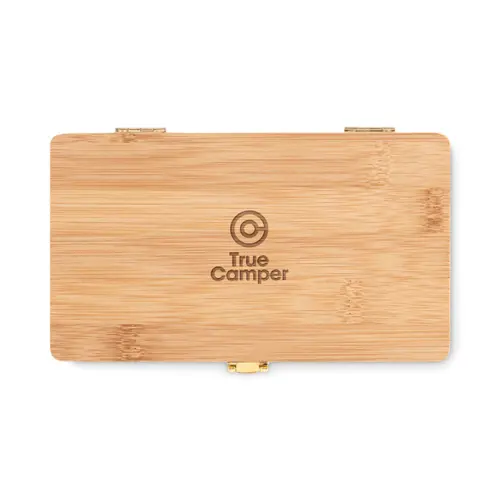 Set di attrezzi da 21 pz in una valigetta di bambù