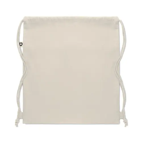 Sacca in cotone riciclato con finiture colorate e chiusura a coulisse de 220gr 38X42cm