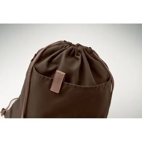 Sacca in cotone riciclato con finiture colorate e chiusura a coulisse de 220gr 38X42cm