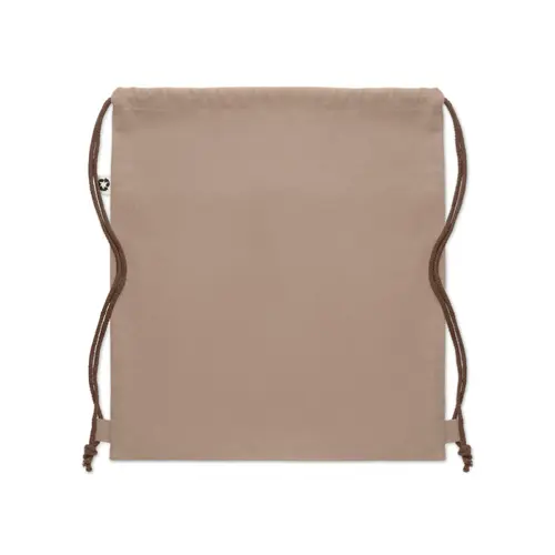 Sacca in cotone riciclato con finiture colorate e chiusura a coulisse de 220gr 38X42cm