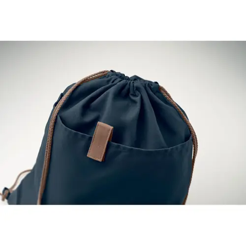 Sacca in cotone riciclato con finiture colorate e chiusura a coulisse de 220gr 38X42cm