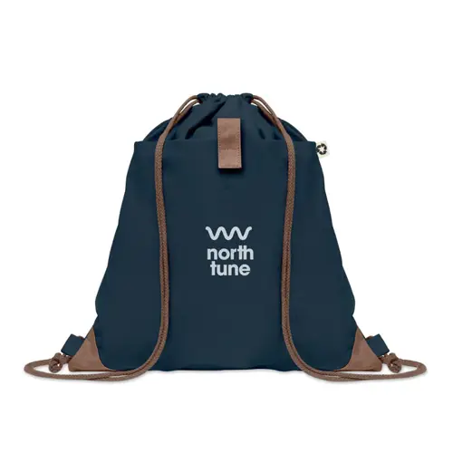 Sacca in cotone riciclato con finiture colorate e chiusura a coulisse de 220gr 38X42cm