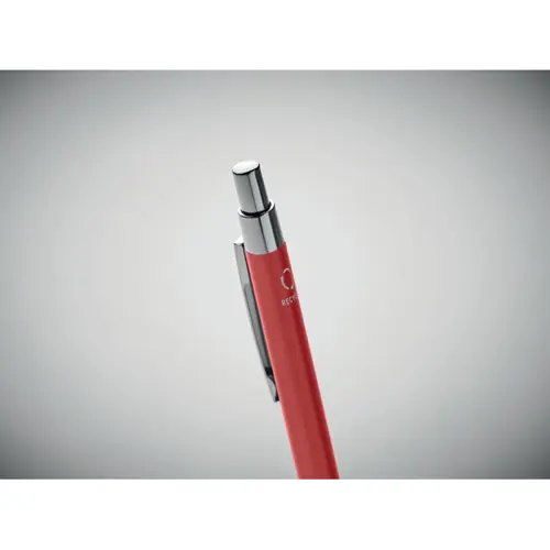 Penna a sfera a pulsante in alluminio riciclato refill blu