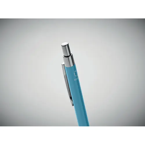 Penna a sfera a pulsante in alluminio riciclato refill blu