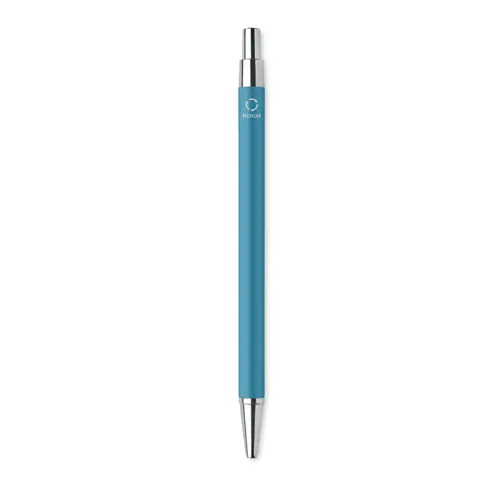 Penna a sfera a pulsante in alluminio riciclato refill blu