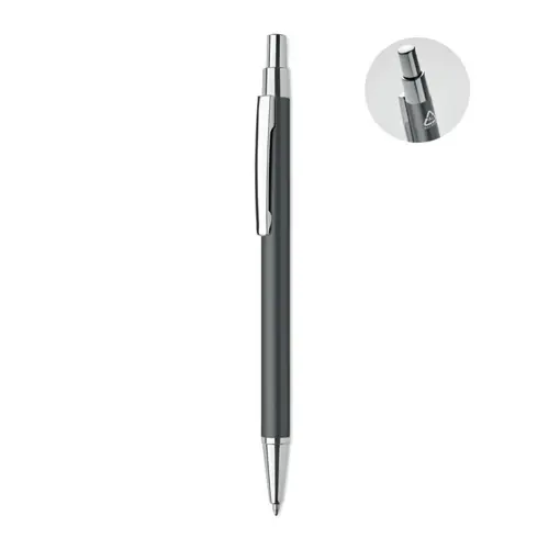 Penna a sfera a pulsante in alluminio riciclato refill blu