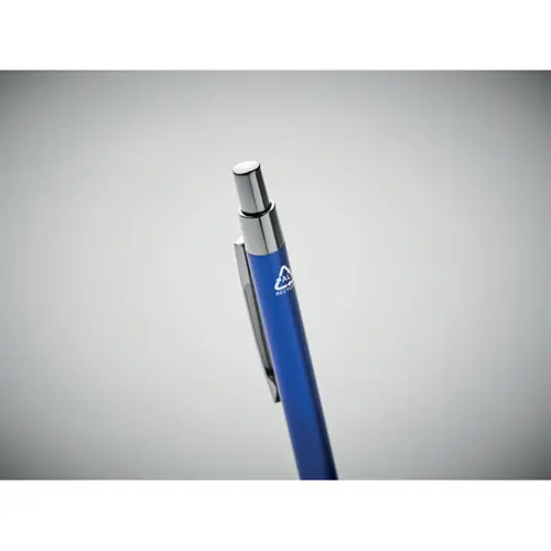 Penna a sfera a pulsante in alluminio riciclato refill blu