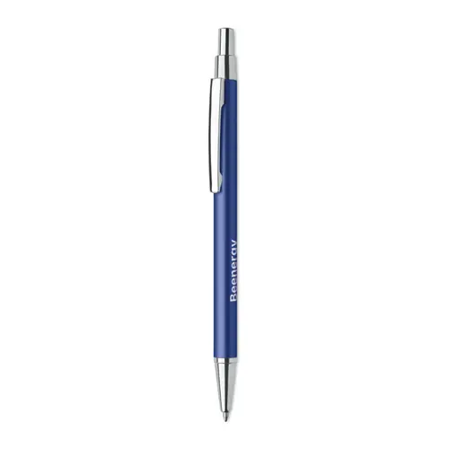 Penna a sfera a pulsante in alluminio riciclato refill blu
