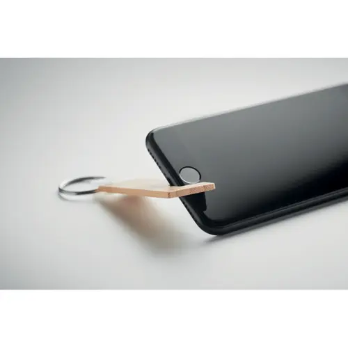 Supporto per il telefono in bambù e portachiavi