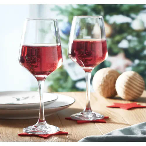 Set di 2 bicchieri da vino da 400 ml in scatola regalo bianca