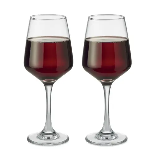 Set di 2 bicchieri da vino da 400 ml in scatola regalo bianca