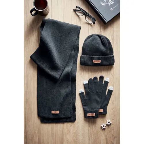Set invernale Include berretto in RPET, sciarpa e guanti tattili