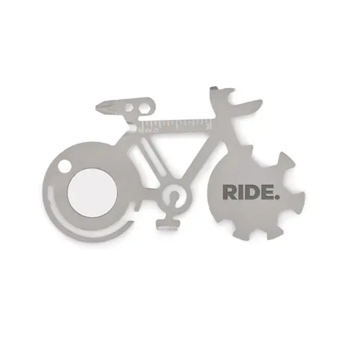 Multi utensile in acciaio inox a forma di bicicletta