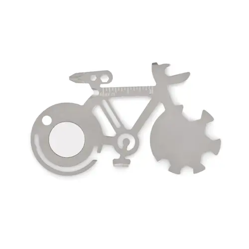 Multi utensile in acciaio inox a forma di bicicletta