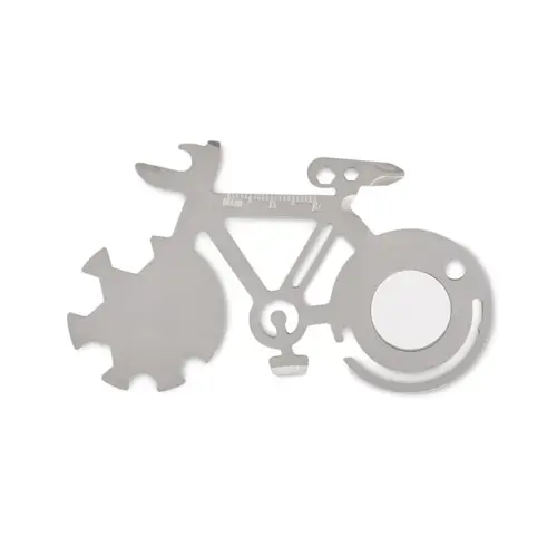 Multi utensile in acciaio inox a forma di bicicletta