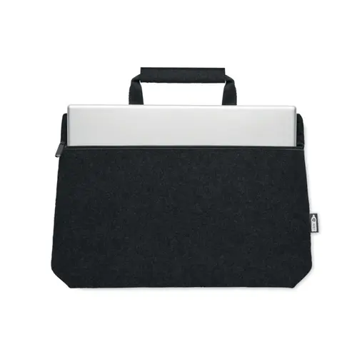 Borsa porta pc da 15" in feltro con cerniera e tasca interna 38x6.5x28cm