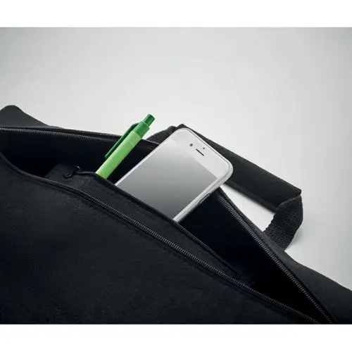 Borsa porta pc da 15" in feltro con cerniera e tasca interna 38x6.5x28cm