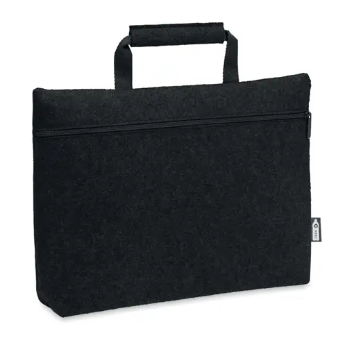 Borsa porta pc da 15" in feltro con cerniera e tasca interna 38x6.5x28cm