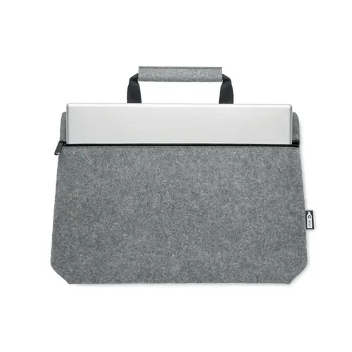 Borsa porta pc da 15" in feltro con cerniera e tasca interna 38x6.5x28cm