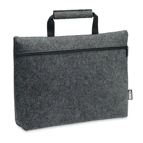 Borsa porta pc da 15" in feltro con cerniera e tasca interna 38x6.5x28cm