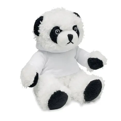 Peluche a forma di panda con felpa personalizzabile in sublimazione