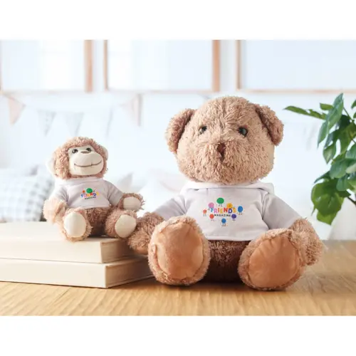 Peluche a forma di scimmia con felpa personalizzabile in sublimazione