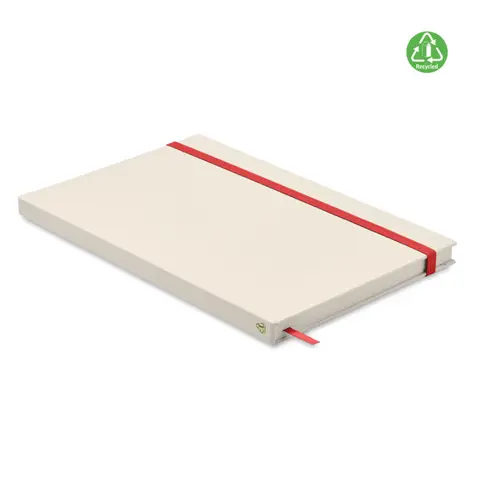 Block note A5 con copertina rigida 70% di cartone del latte riciclato e il 30% di carta riciclata 80 fogli a righe elastico e segnalibro