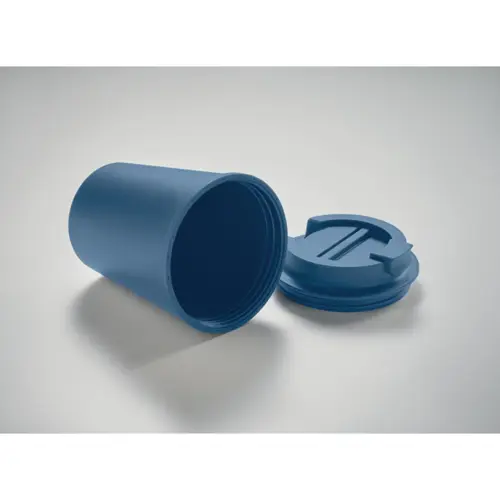 Bicchiere termico a doppio strato con coperchio e cannuccia in plastica riciclata da 300ml