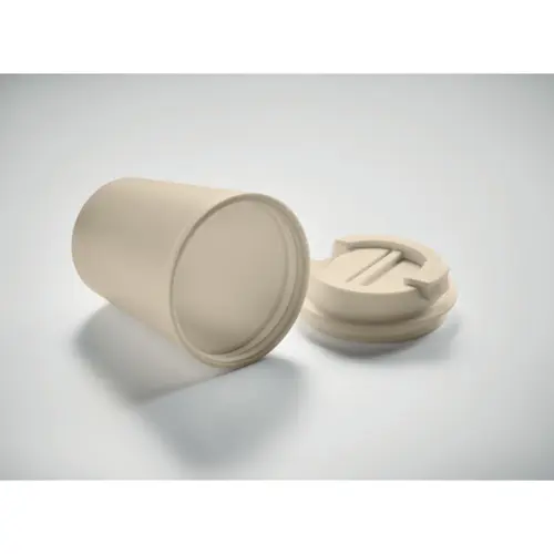 Bicchiere termico a doppio strato con coperchio e cannuccia in plastica riciclata da 300ml